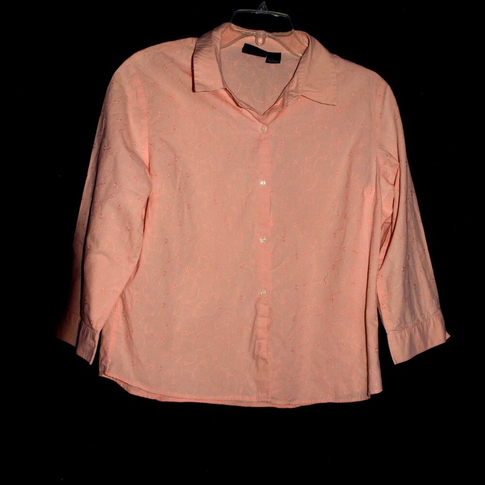 Sonoma Peach 3/4 Sleeve Blouse Women Size Large